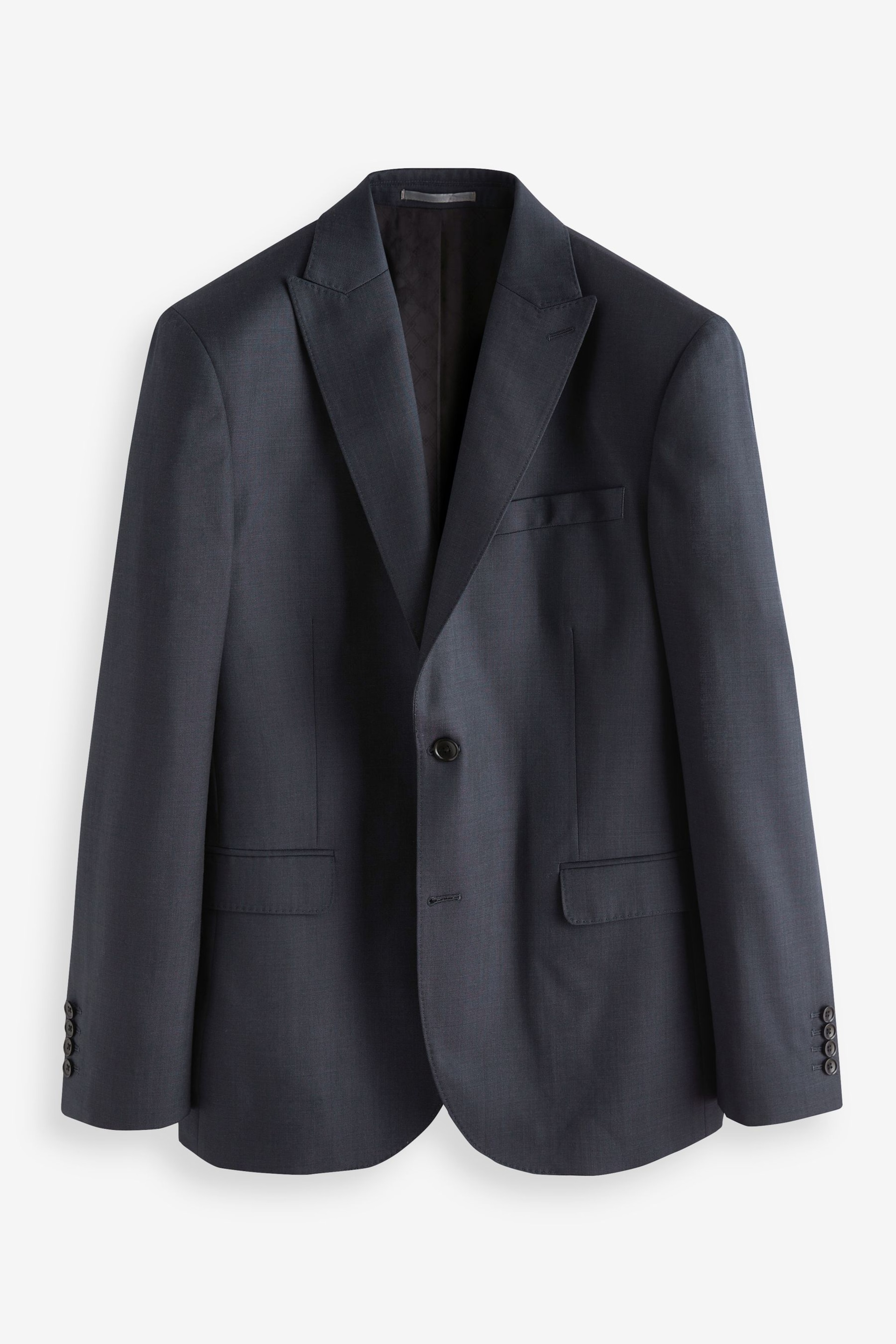 Blue Slim Fit Signature Zignone Italian Fabric Suit Jacket - Image 6 of 12