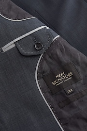 Blue Slim Fit Signature Zignone Italian Fabric Suit Jacket - Image 9 of 12