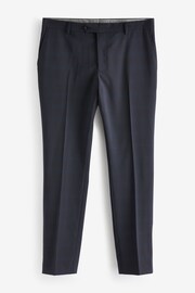 Navy Blue Signature Zignone Italian Fabric Check Suit Trousers - Image 6 of 10