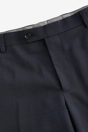 Navy Blue Signature Zignone Italian Fabric Check Suit Trousers - Image 7 of 10