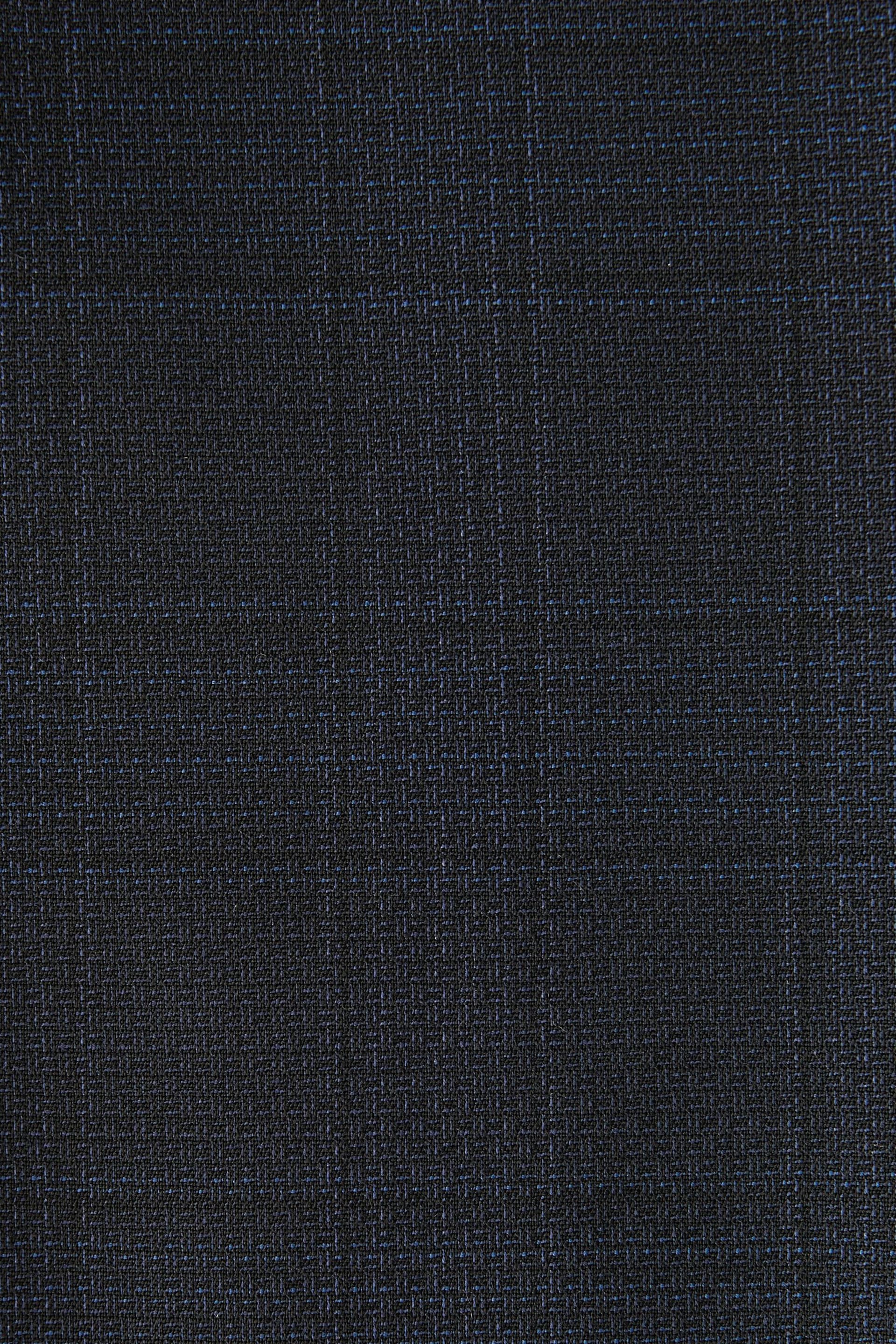 Navy Blue Signature Zignone Italian Fabric Check Suit Trousers - Image 8 of 10