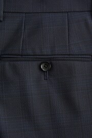 Navy Blue Signature Zignone Italian Fabric Check Suit Trousers - Image 9 of 10
