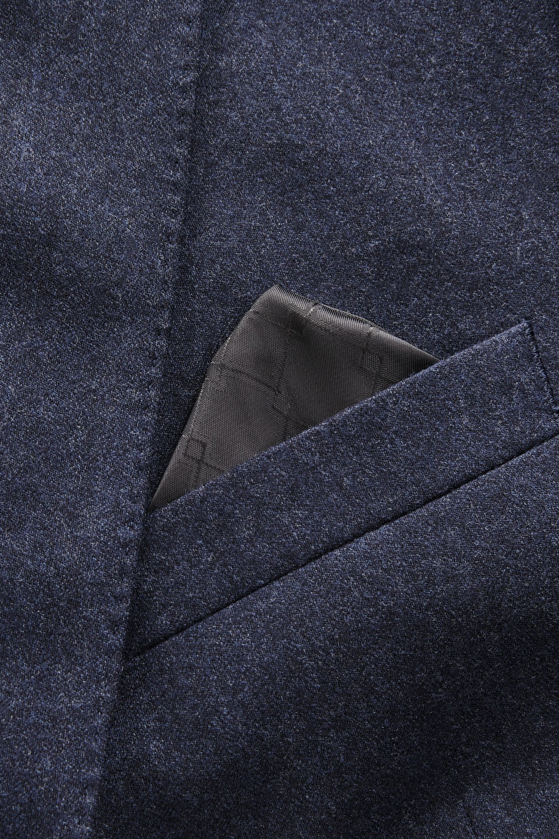Blue Tailored Fit Signature Barberis Italian Fabric Wool Flannel Suit Jacket - Image 10 of 14