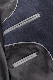 Blue Tailored Fit Signature Barberis Italian Fabric Wool Flannel Suit Jacket - Image 11 of 14