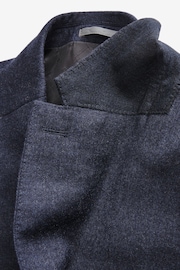 Blue Tailored Fit Signature Barberis Italian Fabric Wool Flannel Suit Jacket - Image 9 of 14