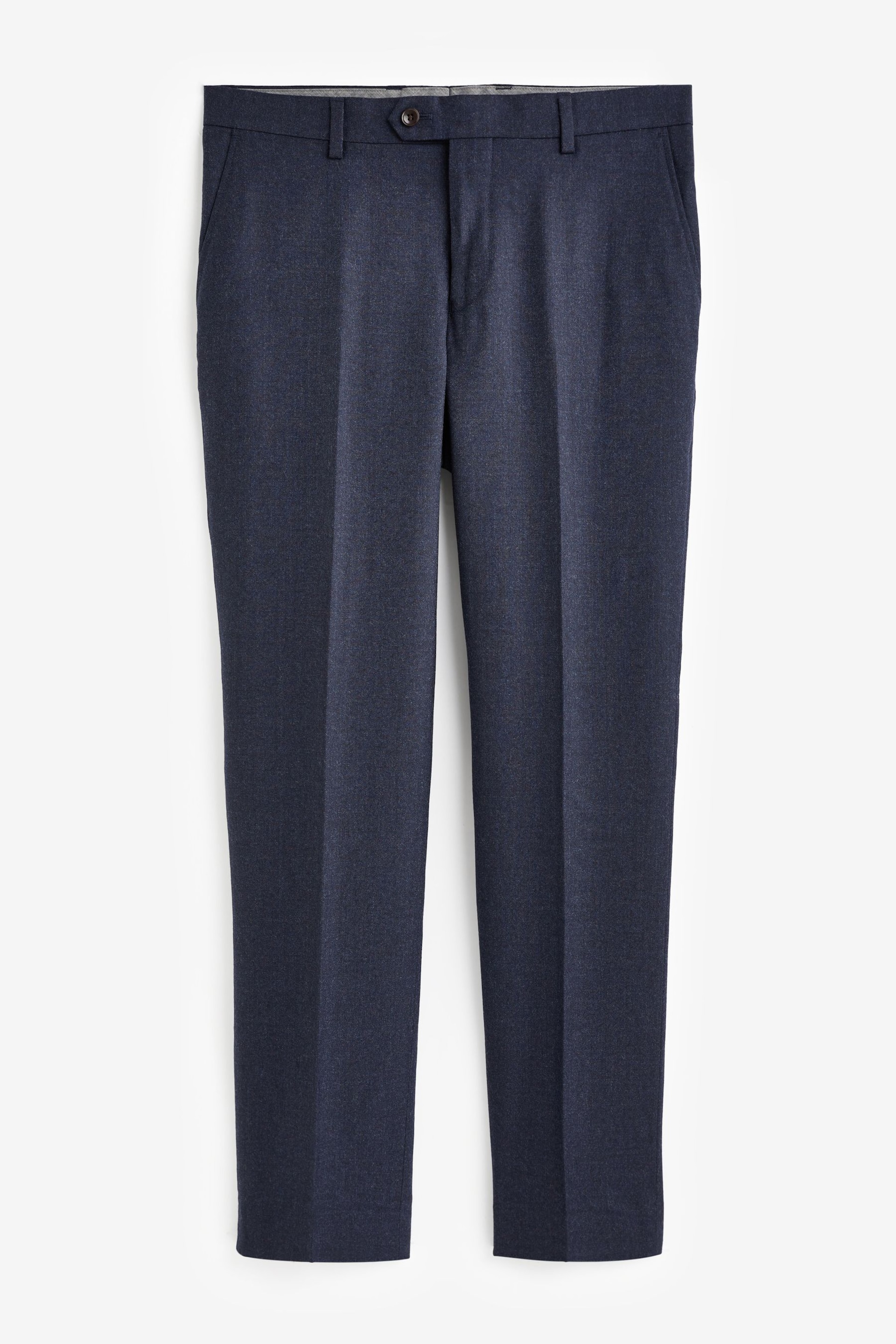 Blue Tailored Fit Signature Barberis Italian Fabric Wool Flannel Suit Trousers - Image 7 of 10