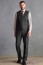 Charcoal Grey Regular Fit Signature TG Di Fabio Italian Fabric Check Waistcoat - Image 2 of 11