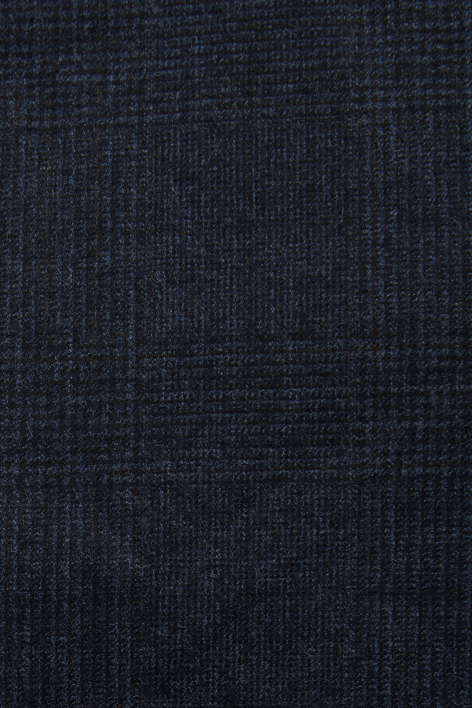 Navy Blue Slim Fit Signature Cerruti Wool Check Suit Jacket - Image 11 of 12