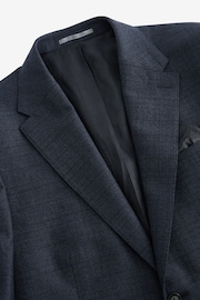 Navy Blue Slim Fit Signature Cerruti Wool Check Suit Jacket - Image 8 of 12