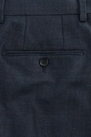 Navy Blue Slim Fit Signature Cerruti Wool Check Suit Trousers - Image 6 of 10