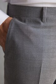 Grey Slim Fit Signature Marzotto Italian Fabric Textured Suit: Trousers - Image 5 of 11