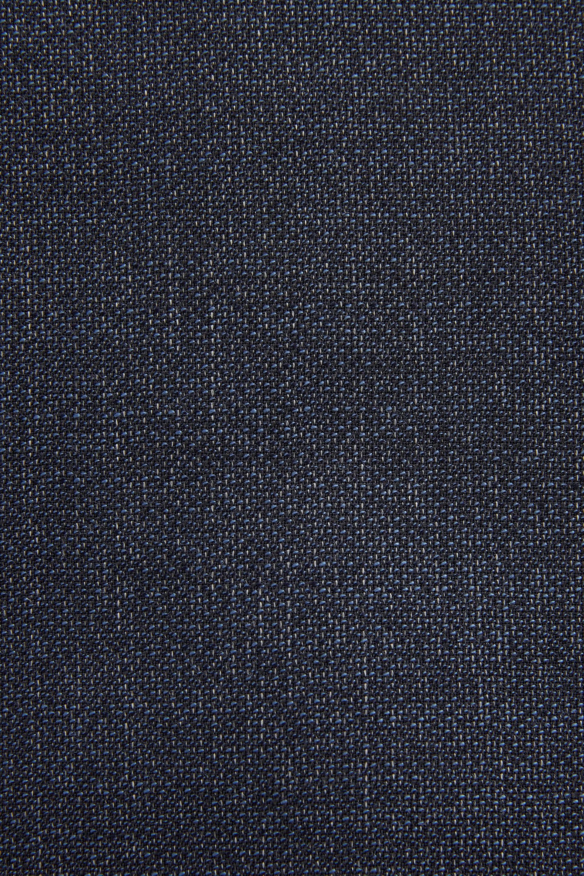 Navy Slim Fit Signature Marzotto Italian Fabric Textured Waistcoat - Image 10 of 11