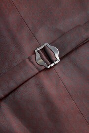 Navy Slim Fit Signature Marzotto Italian Fabric Textured Waistcoat - Image 7 of 11