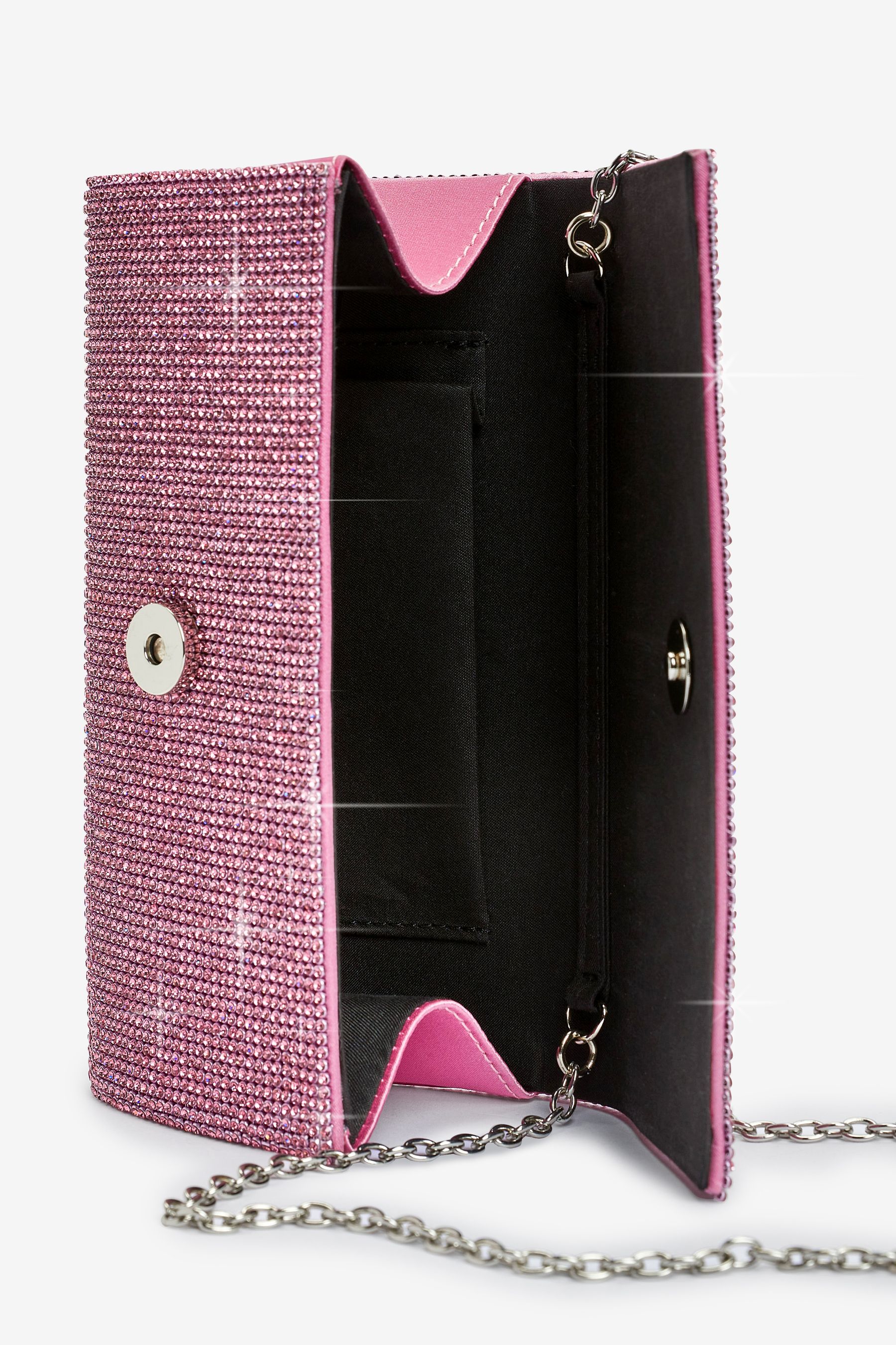 Buy Pink Sparkle Barrel Clutch Bag from Next Luxembourg