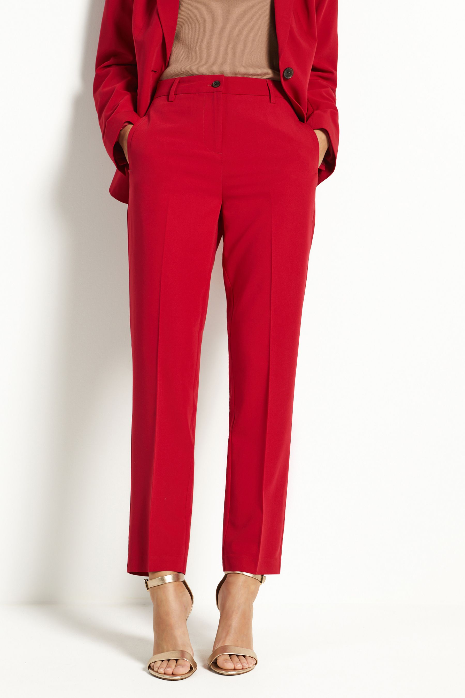 Buy Red Tailored Slim Trousers from Next Luxembourg