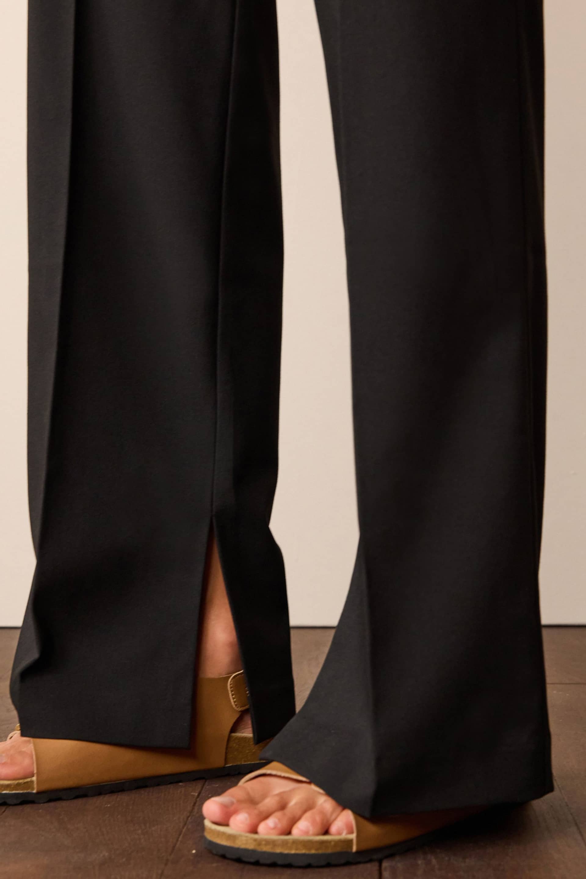 Black Tailored Stretch Wide Leg Trousers - Image 5 of 7