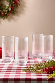 Set of 4 Clear Hollis Set of 4 Tall Tumbler Glasses - Image 2 of 5