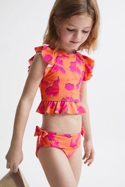 Reiss Orange Print Lilly Senior Floral Bikini Set - Image 3 of 5