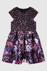 Reiss Purple Serafina Junior Scuba Floral Printed Dress - Image 2 of 5