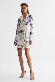 Reiss Ivory Margarite Printed Shift Dress - Image 3 of 5