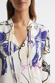 Reiss Ivory Margarite Printed Shift Dress - Image 4 of 5