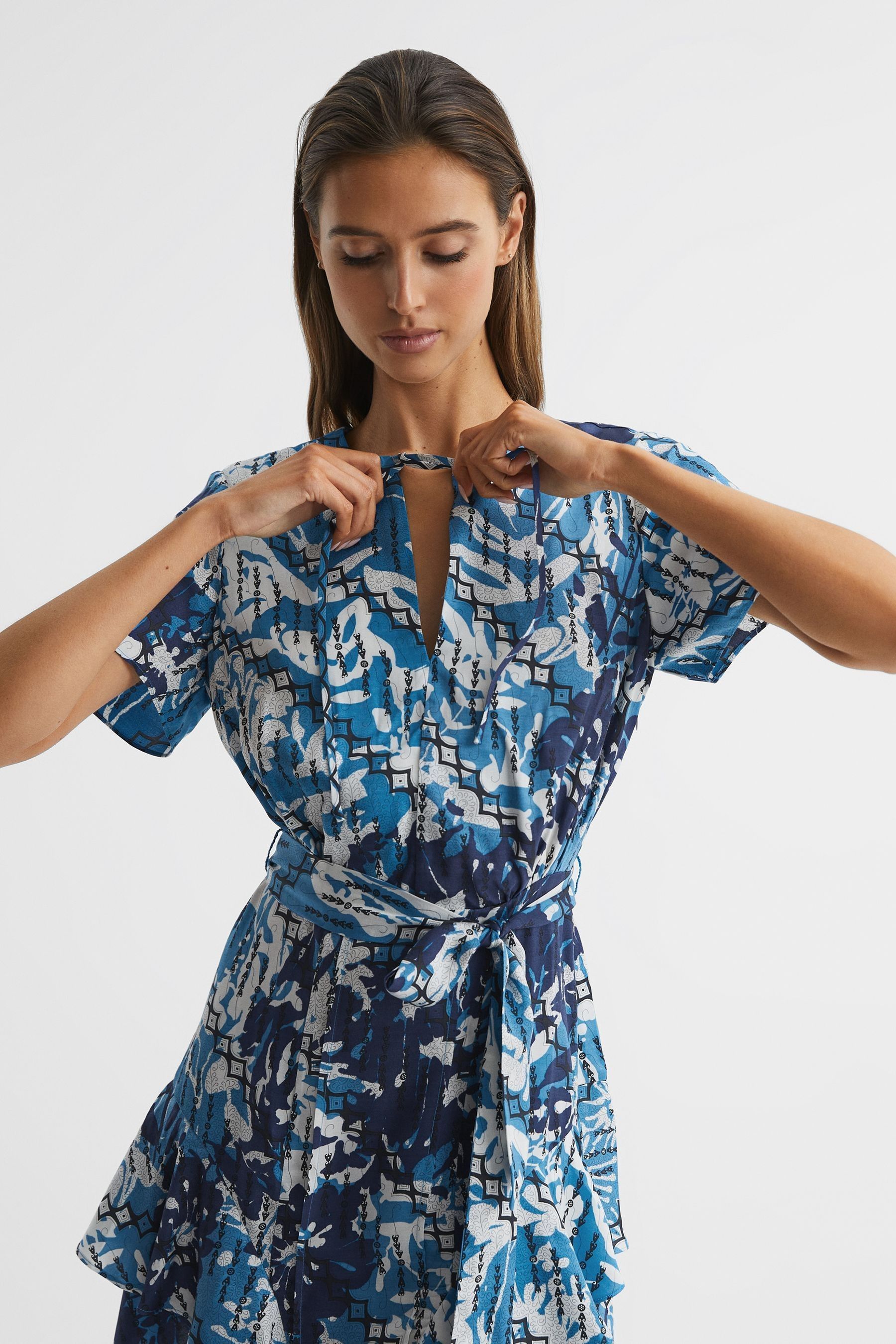 Buy Reiss Blue Posey Ditsy Printed Mini Dress from Next Netherlands