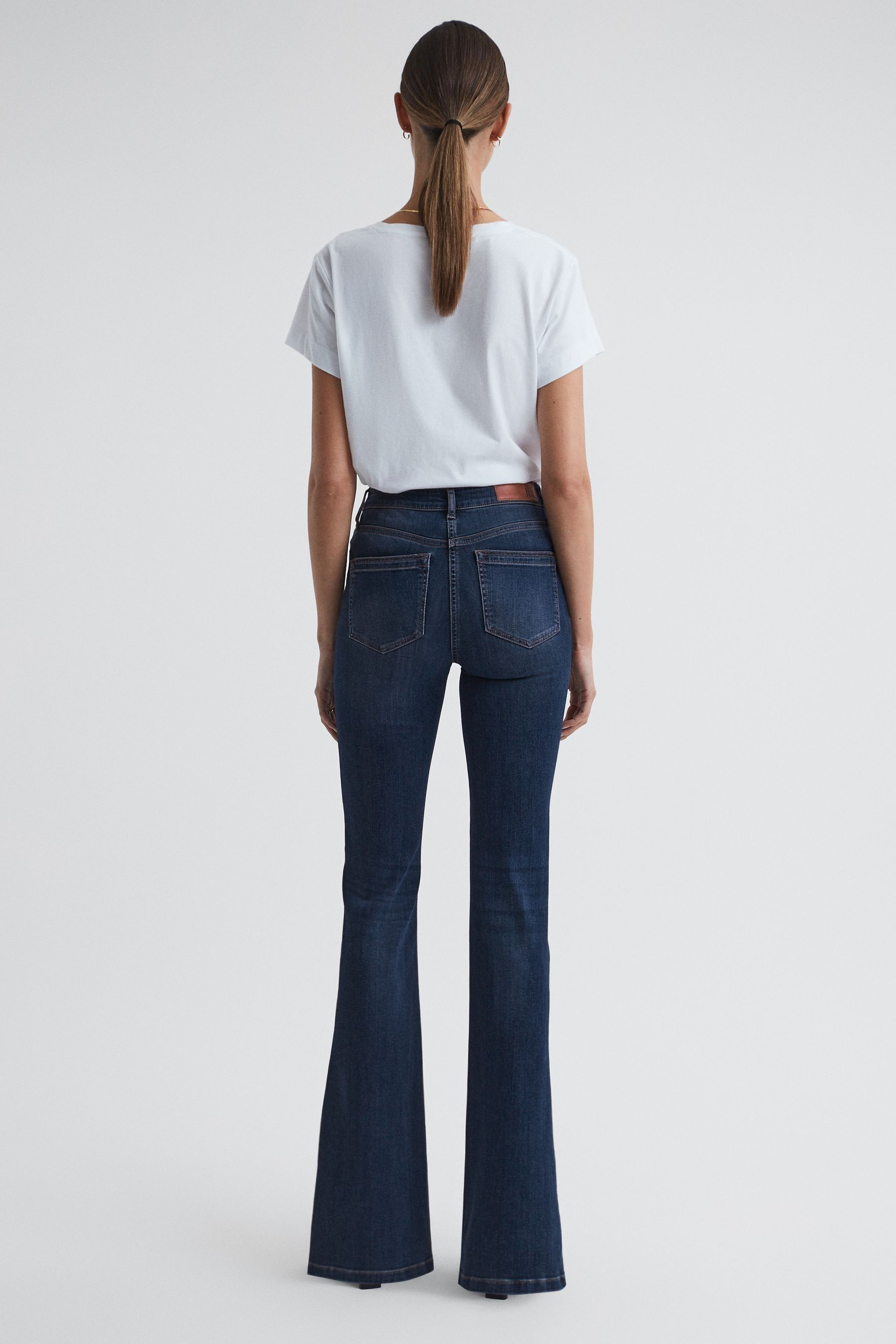 Skinny flared jeans high waist discount