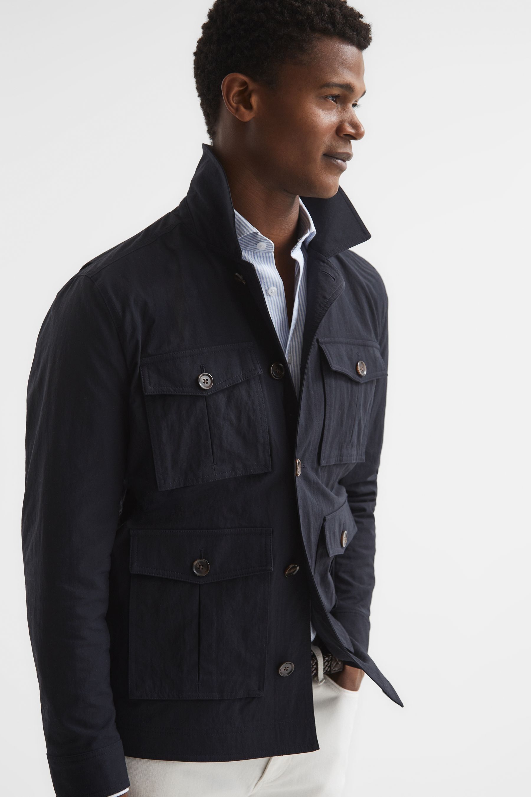 Buy Reiss Navy Hawke Four Pocket Field Jacket from Next Luxembourg