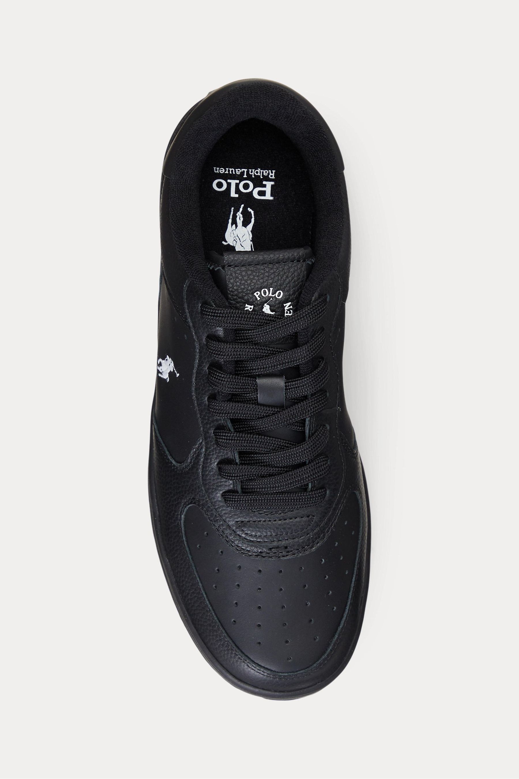 Buy Polo Ralph Lauren Black Masters Court Leather Trainers from Next Belgium