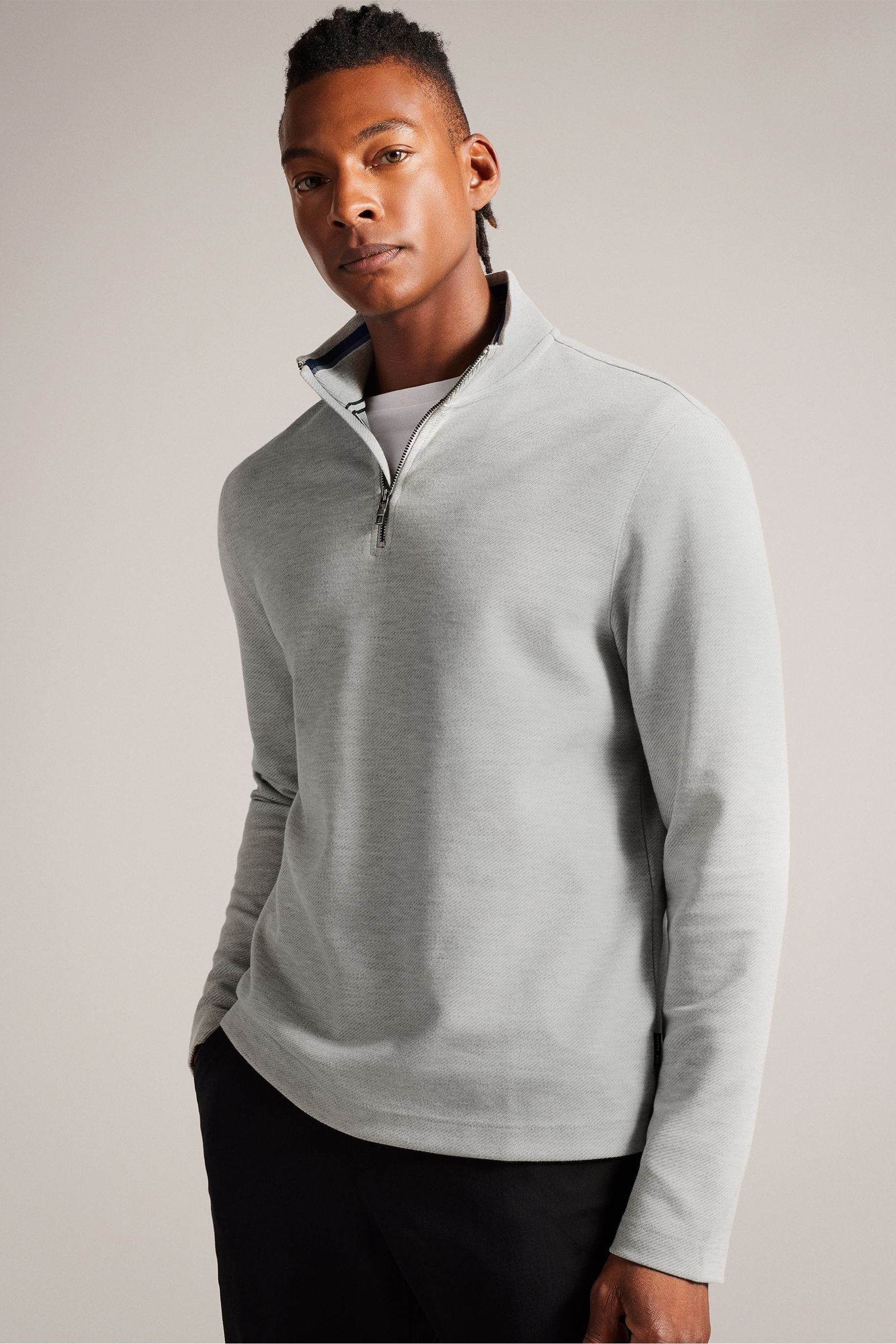 Buy Ted Baker Grey Morric Light Half Zip Jumper from Next Ireland