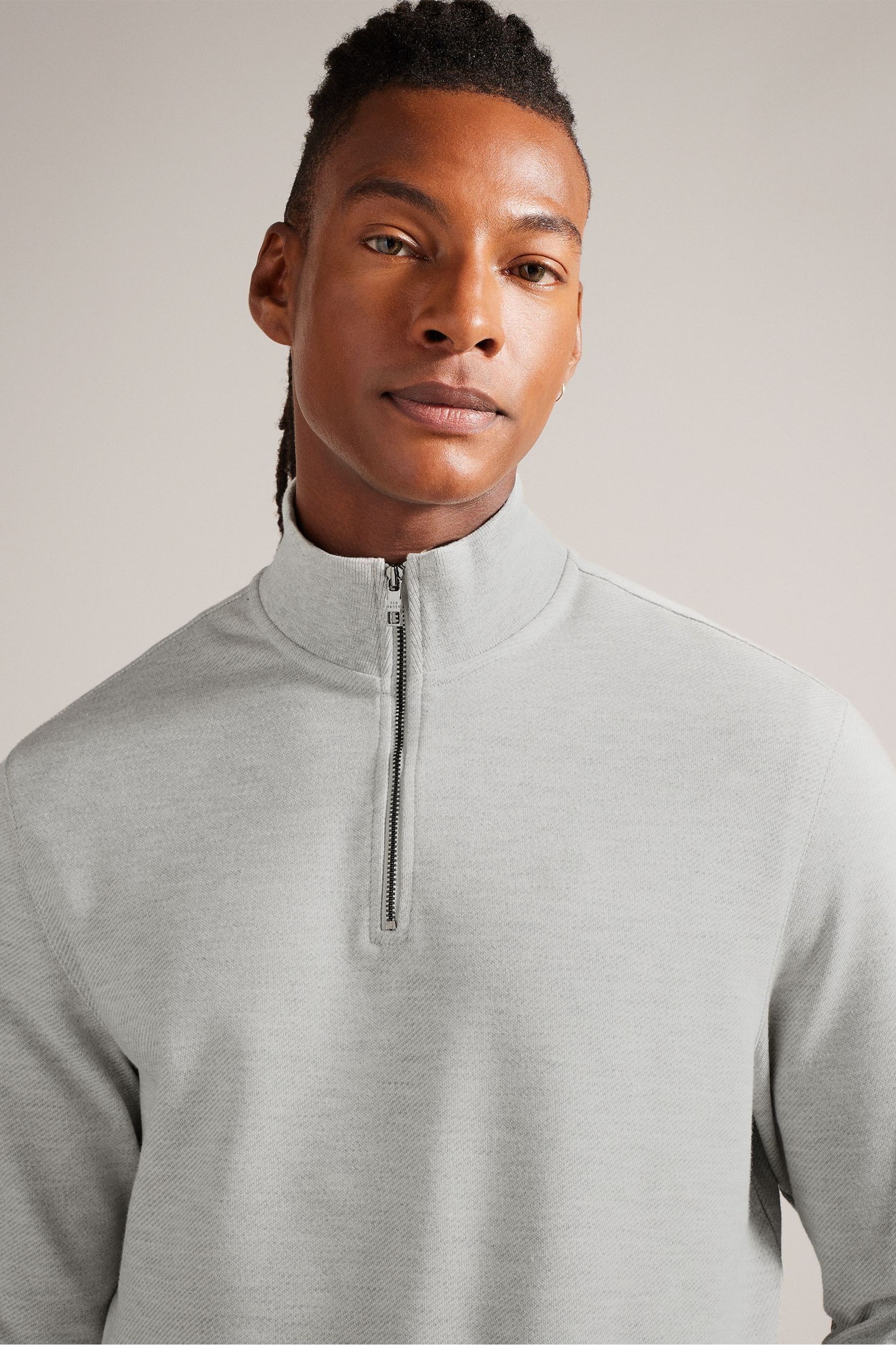 Buy Ted Baker Grey Morric Light Half Zip Jumper from Next Luxembourg