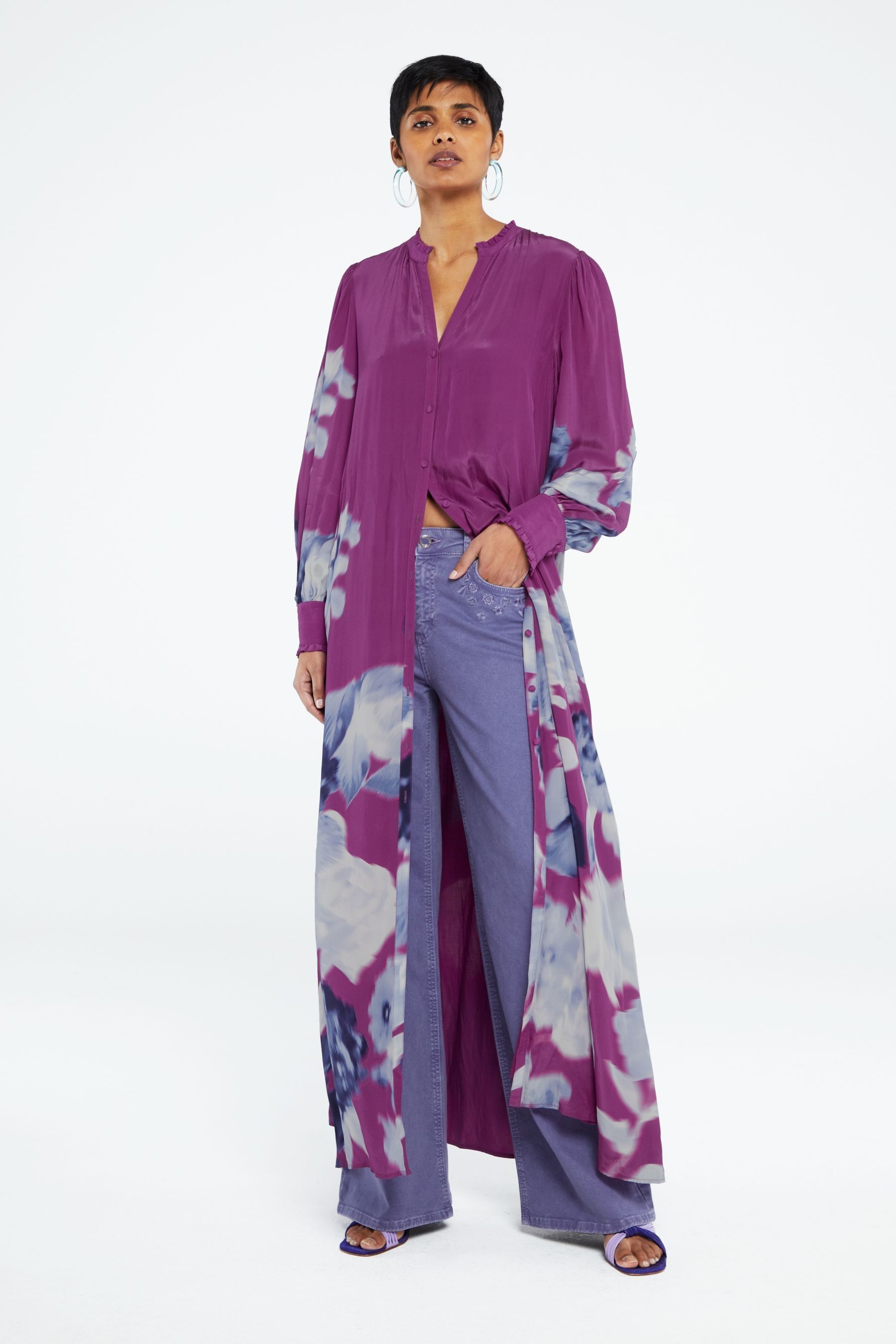 Buy Fabienne Chapot Purple Erika Floral Belted Maxi Dress from the Next UK online shop