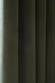 Dark Green Matte Velvet Blackout/Thermal Eyelet Curtains - Image 5 of 7