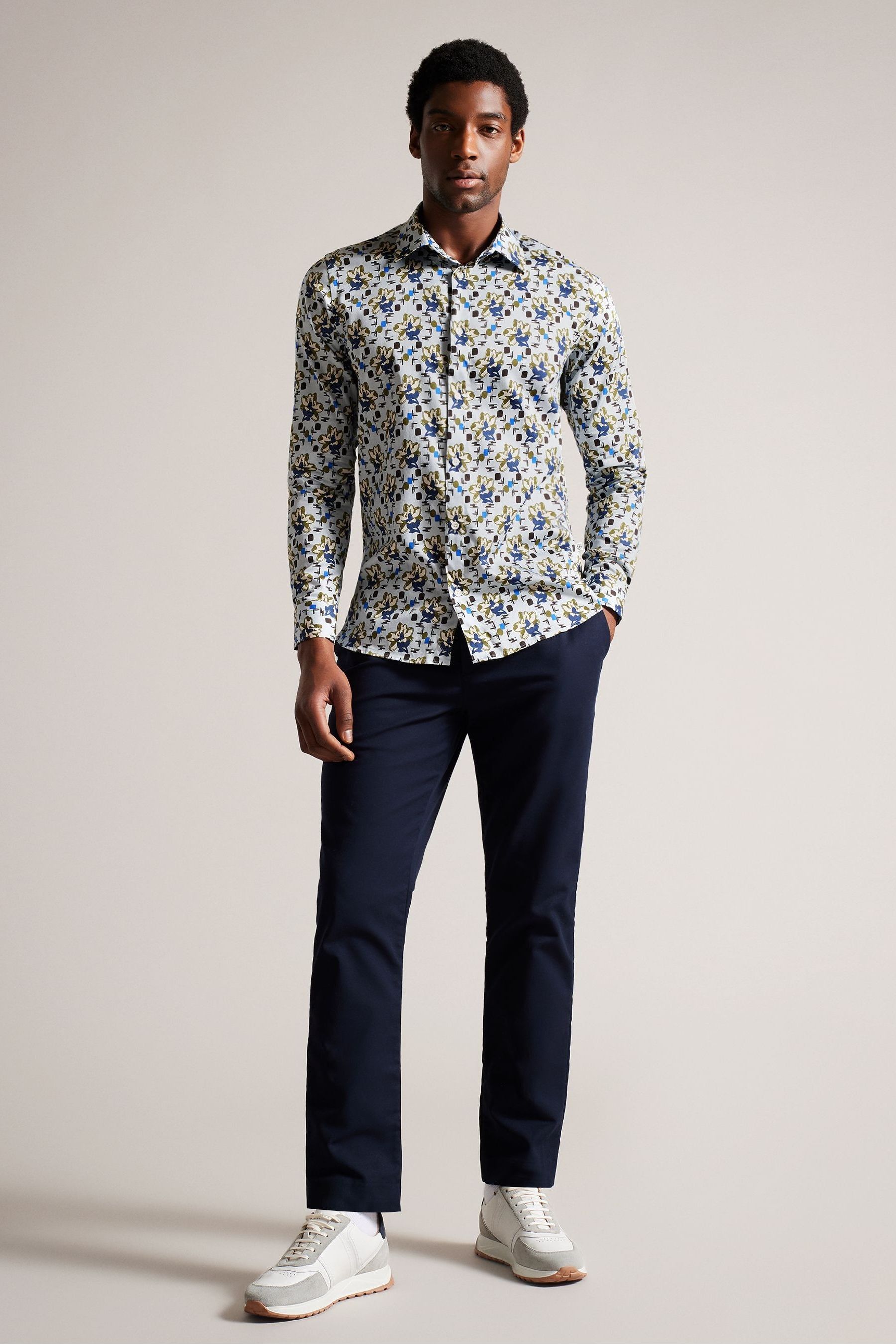 Buy Ted Baker Blue Arigna Slim Magnolia Shirt from Next Luxembourg