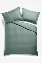 Green Sage Cotton Rich Oxford Duvet Cover and Pillowcase Set - Image 4 of 4