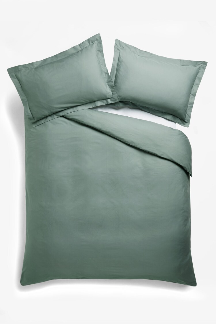 Buy Green Sage Cotton Rich Oxford Duvet Cover and Pillowcase Set from