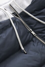 Navy Blue/Grey Jersey Sleeve Puffer Jacket - Image 10 of 12