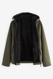 Khaki Green Shower Resistant Softshell Hooded Jacket - Image 10 of 15