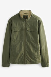 Khaki Green Borg Lined Shacket - Image 9 of 12