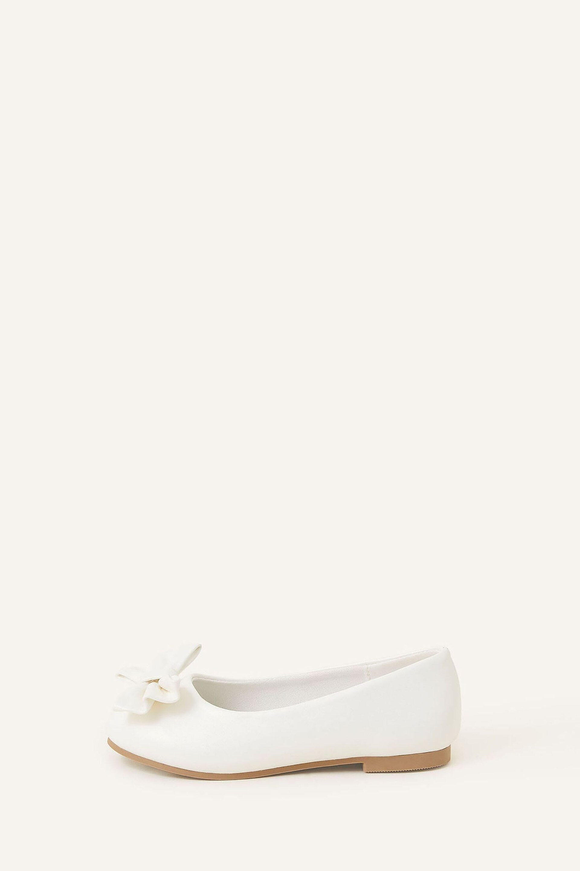 Angels by Accessorize Girls Natural Bow Ballerina Flats - Image 3 of 3