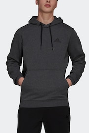 adidas Grey Sportswear Essentials Feel Cozy Fleece Hoodie - Image 2 of 4