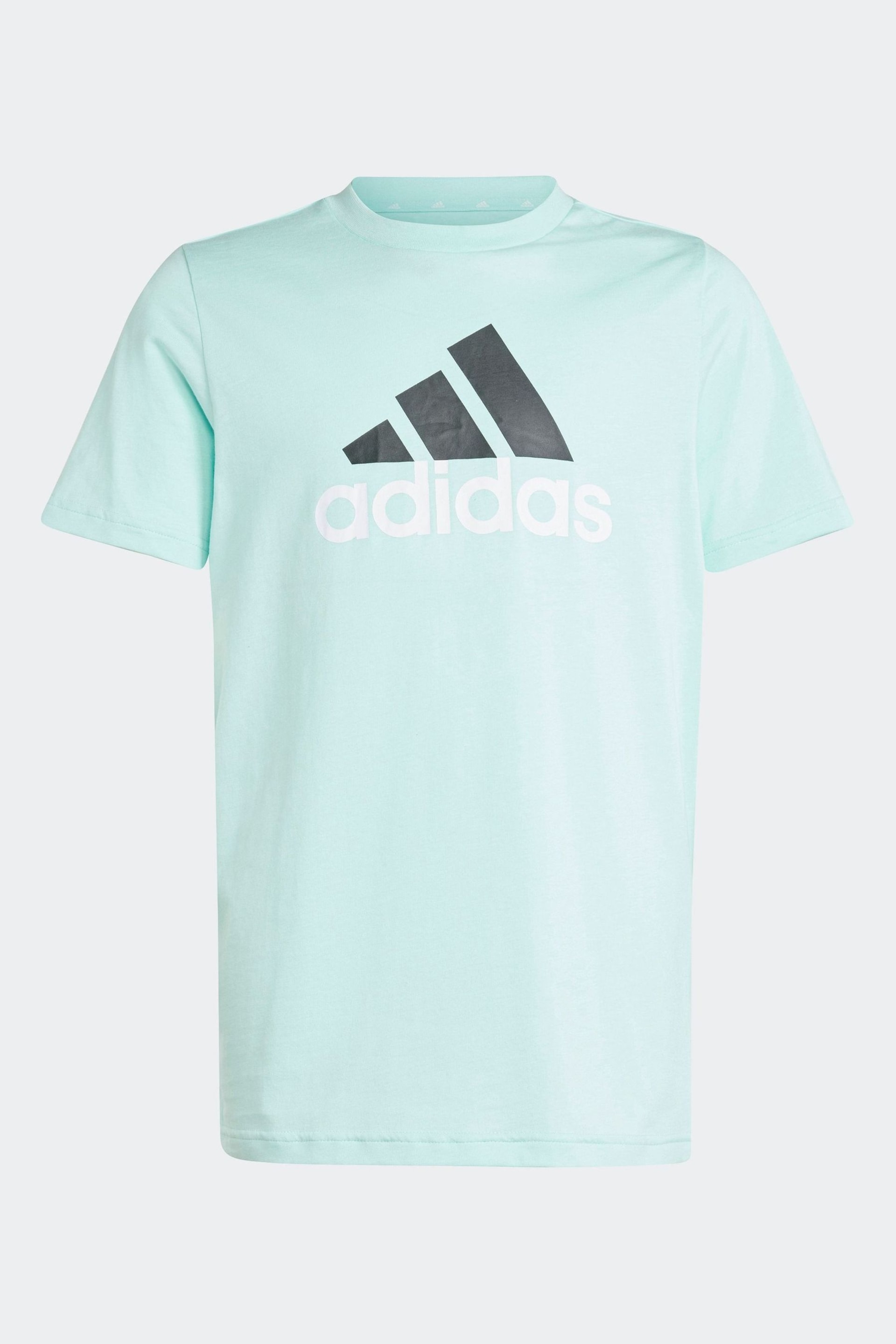 adidas Green Sportswear Essentials Two-Colour Big Logo Cotton T-Shirt - Image 1 of 5