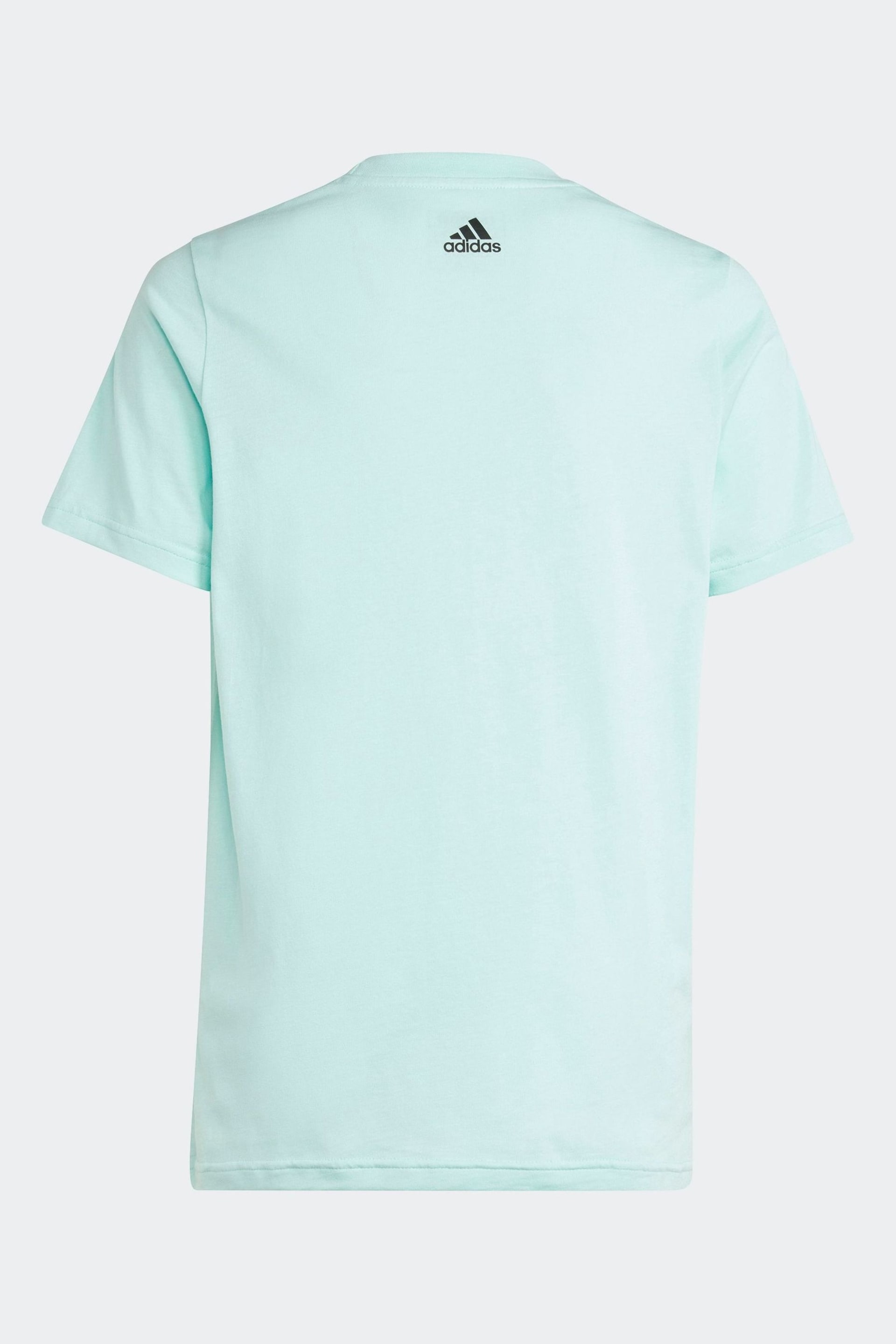 adidas Green Sportswear Essentials Two-Colour Big Logo Cotton T-Shirt - Image 2 of 5