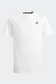 adidas White 100% Cotton Sportswear Essentials Small Logo Cotton T-Shirt - Image 1 of 6