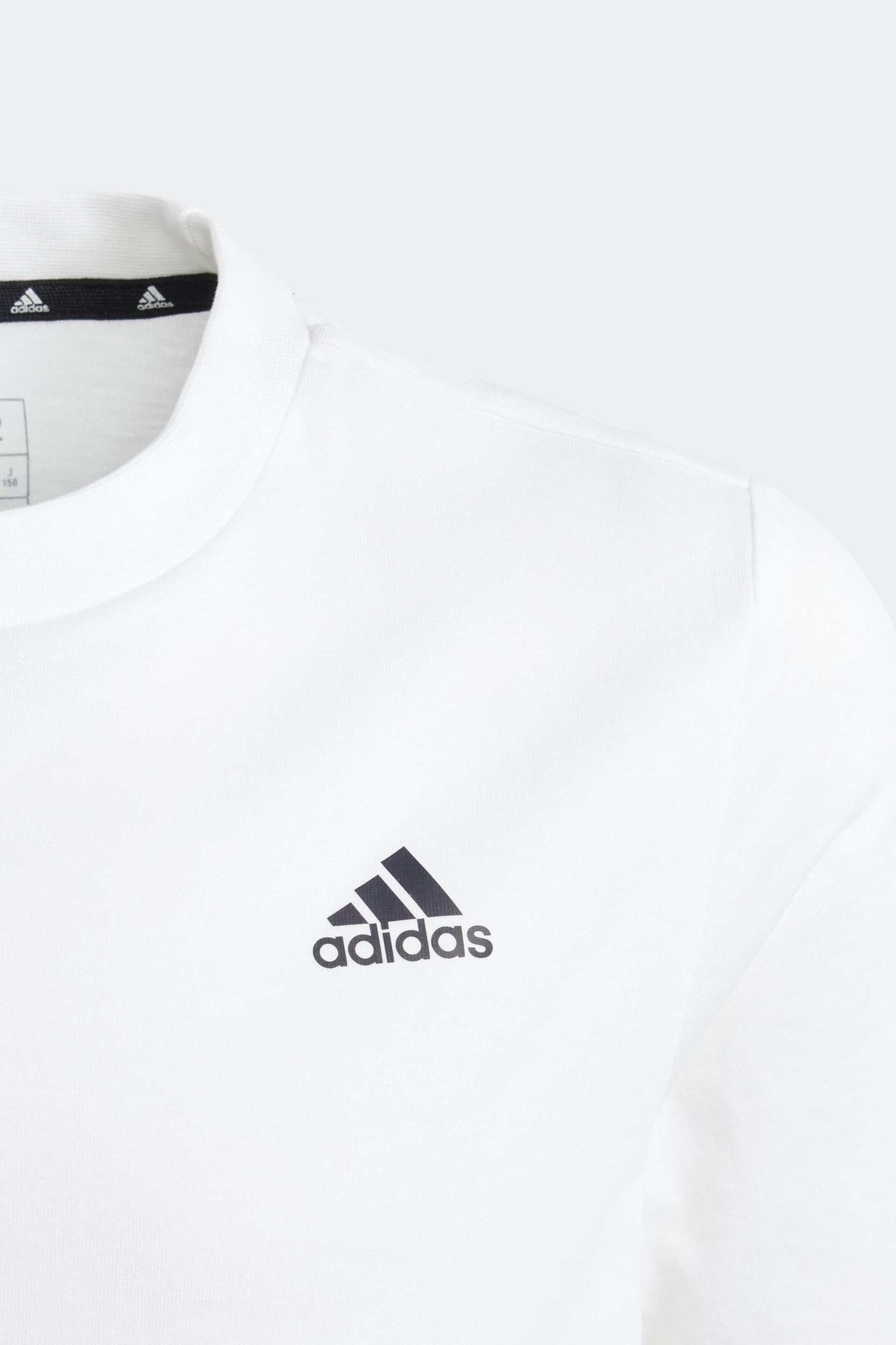 adidas White Sportswear Essentials Small Logo Cotton T-Shirt - Image 3 of 6