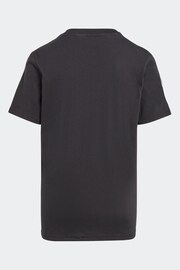 adidas Black Kids Sportswear Tiberio 3-Stripes Colourblock Cotton T-Shirt - Image 5 of 8