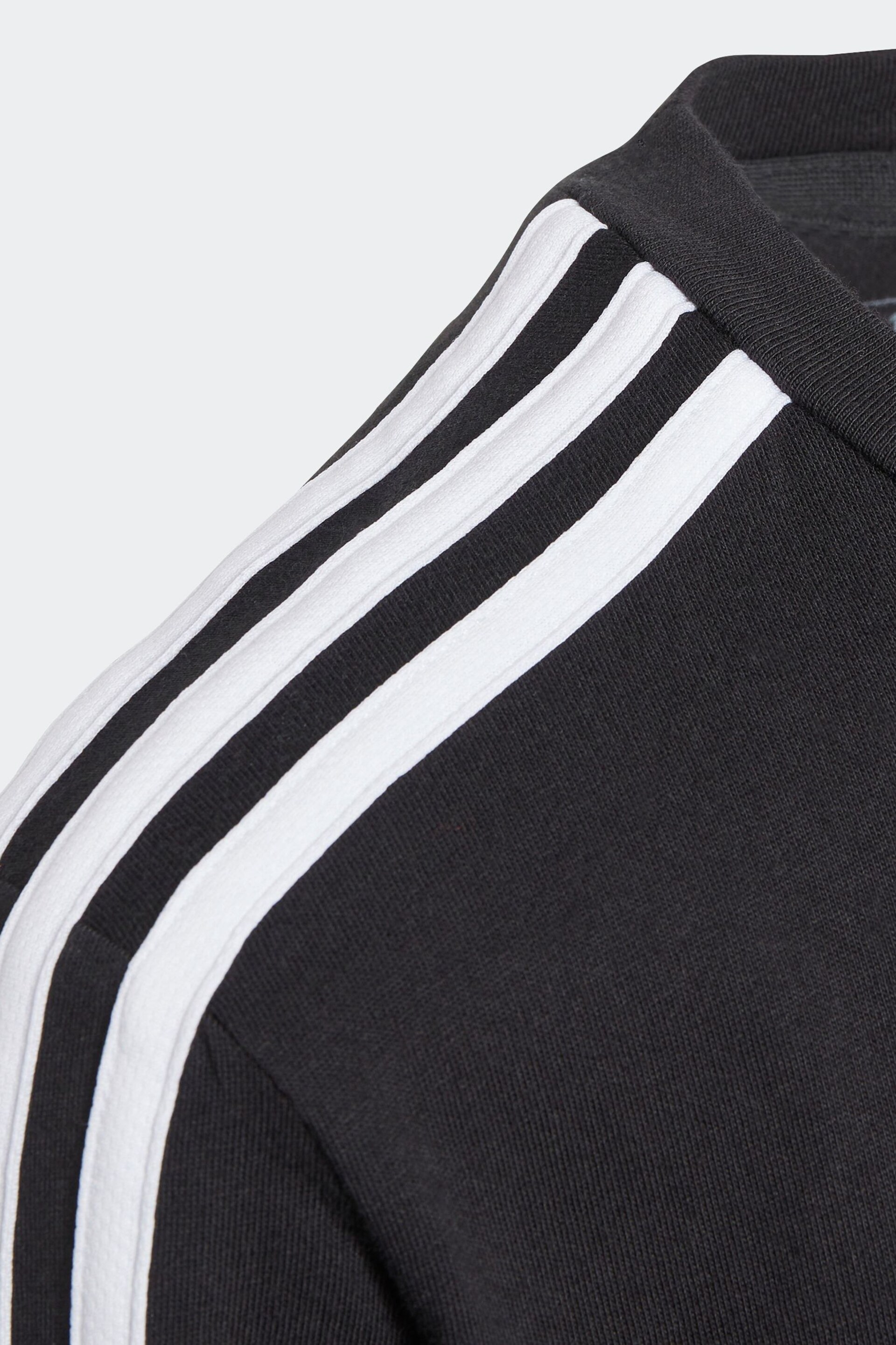 adidas Black Kids Sportswear Tiberio 3-Stripes Colourblock Cotton T-Shirt - Image 7 of 8