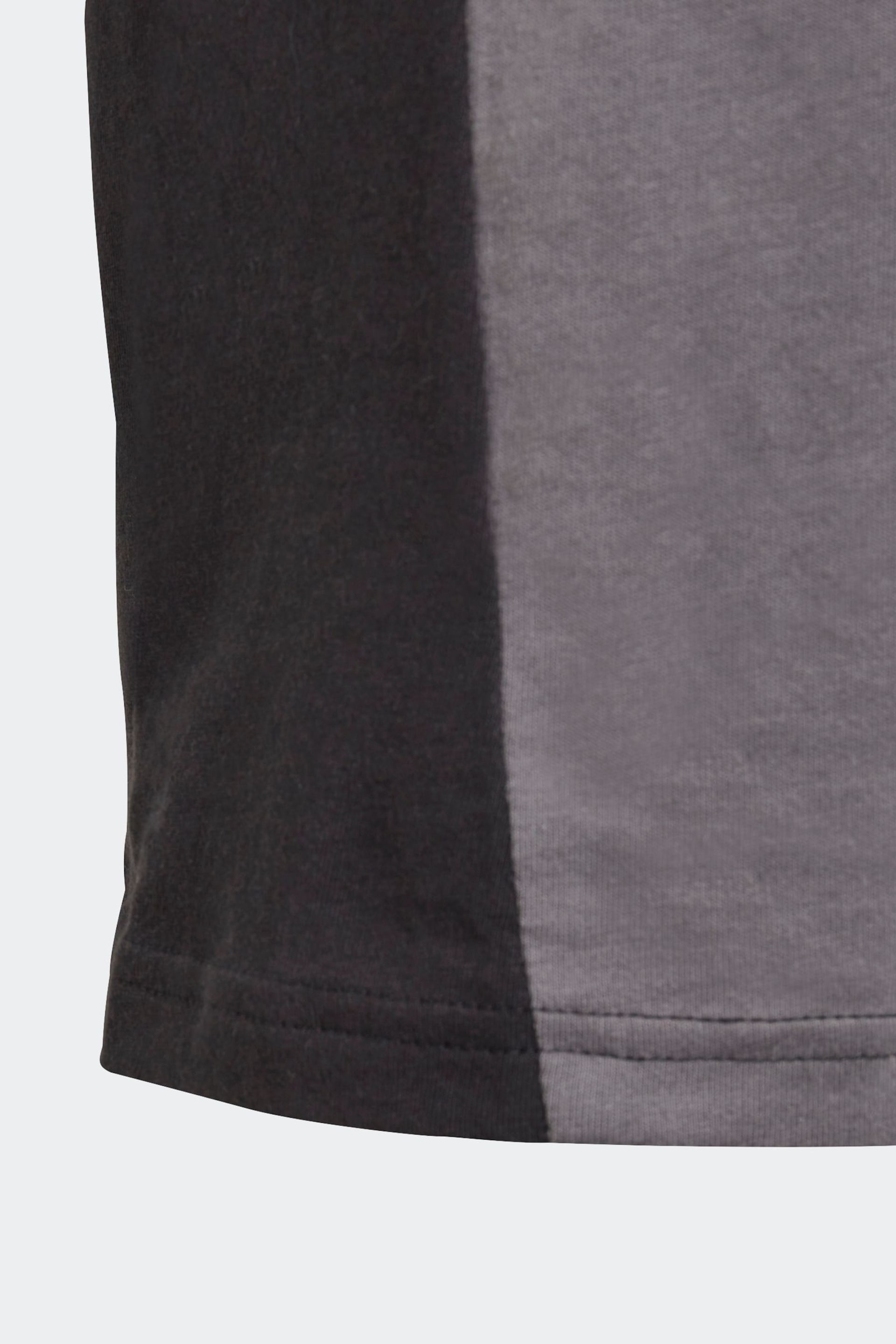 adidas Black Kids Sportswear Tiberio 3-Stripes Colourblock Cotton T-Shirt - Image 8 of 8