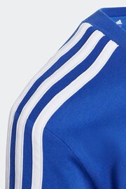 adidas Blue Kids Sportswear Tiberio 3-Stripes Colourblock Cotton T-Shirt - Image 4 of 5