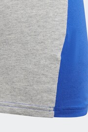 adidas Blue Kids Sportswear Tiberio 3-Stripes Colourblock Cotton T-Shirt - Image 5 of 5